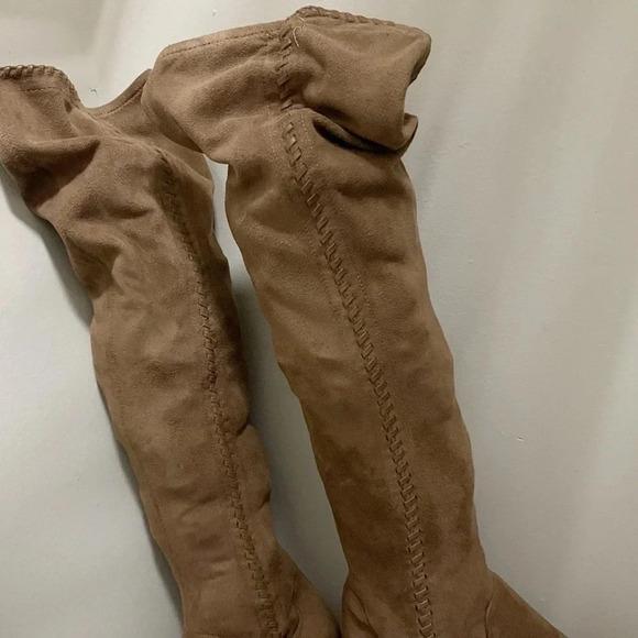 Franco Sarto knee high boots block heel faux suede - Picture 5 of 7